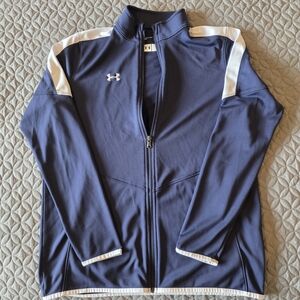 Under Armour Women's Navy Blue and White Full Zip Track Jacket, M